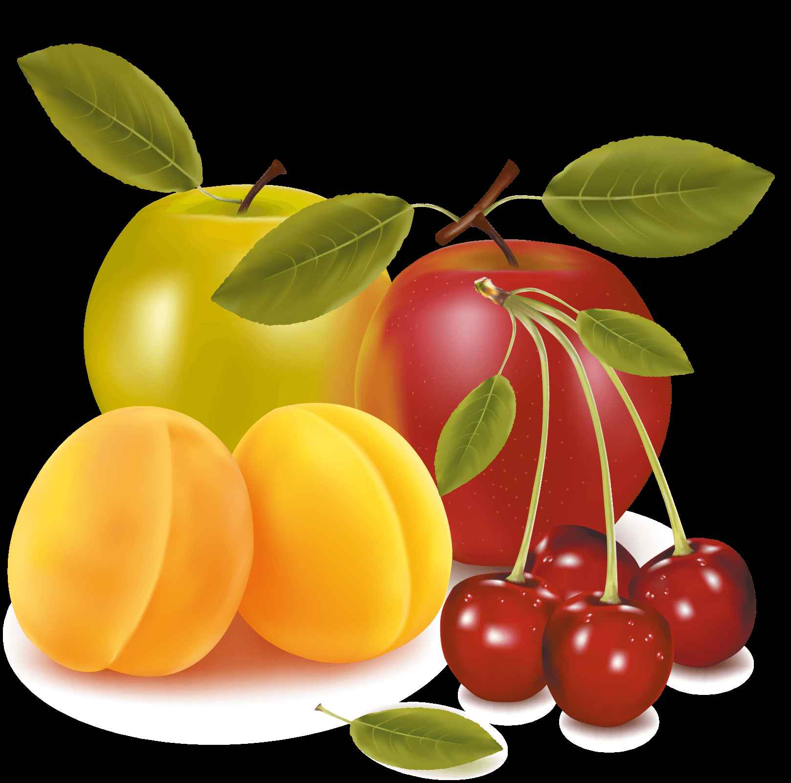 Cherry Apple Pear Vector Art png