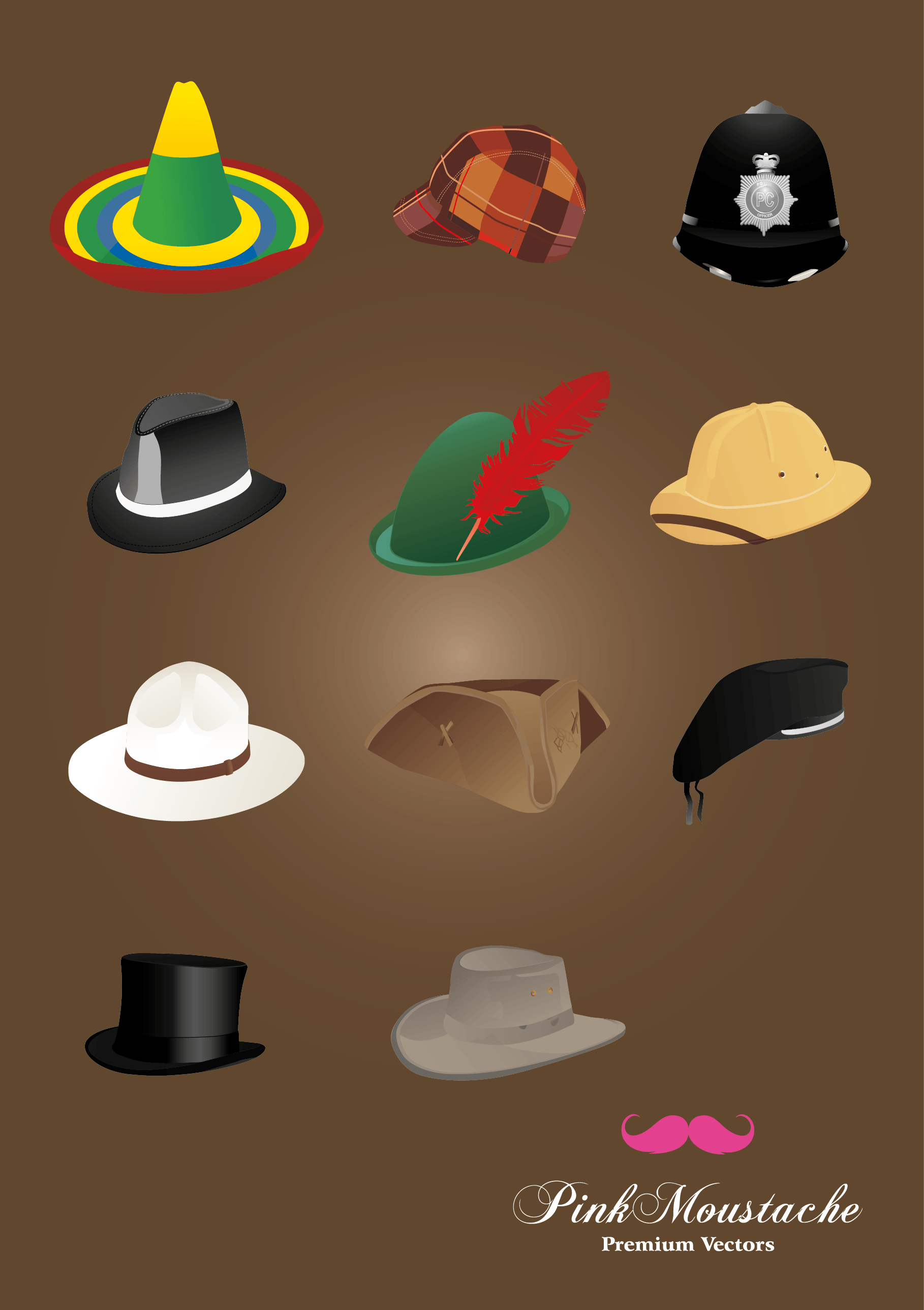 Various hats vector objects png
