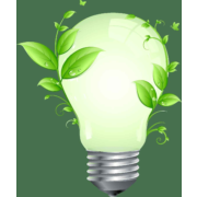 Green Leaf and Energy Saving Lamp Vector