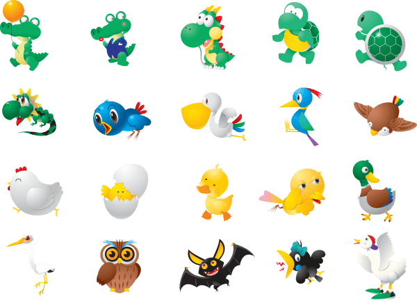 Cute Animal Character Illustrations png