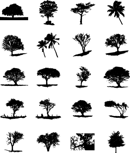 Trees Silhouette 02 png