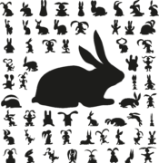 Cute bunny silhouettes
