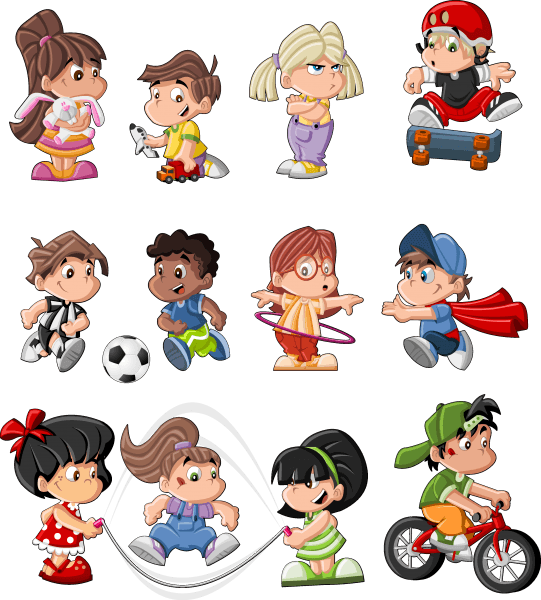 Different Cartoon Children Elements png