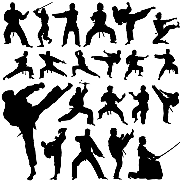 Martial Art Silhouettes 01 png