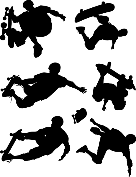 Skateboard Action Figures Silhouettes png