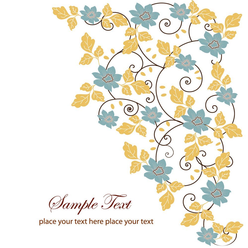 Floral Swirl Greeting Card png