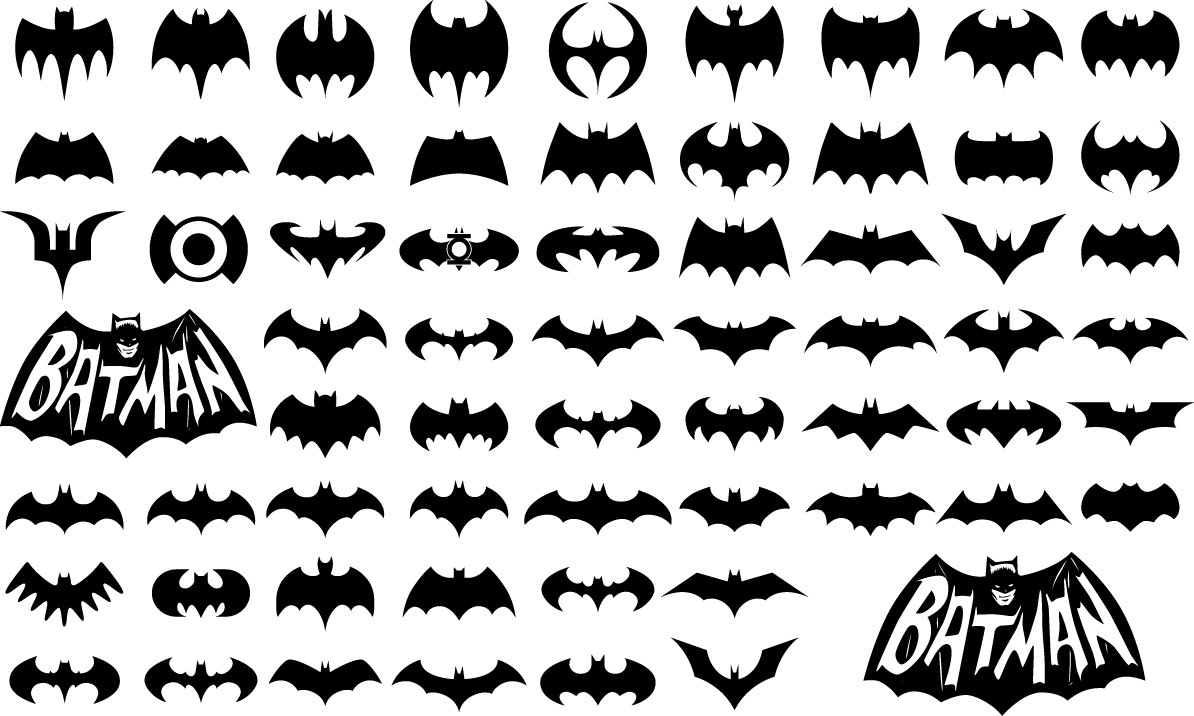 Batman logo silhouettes png