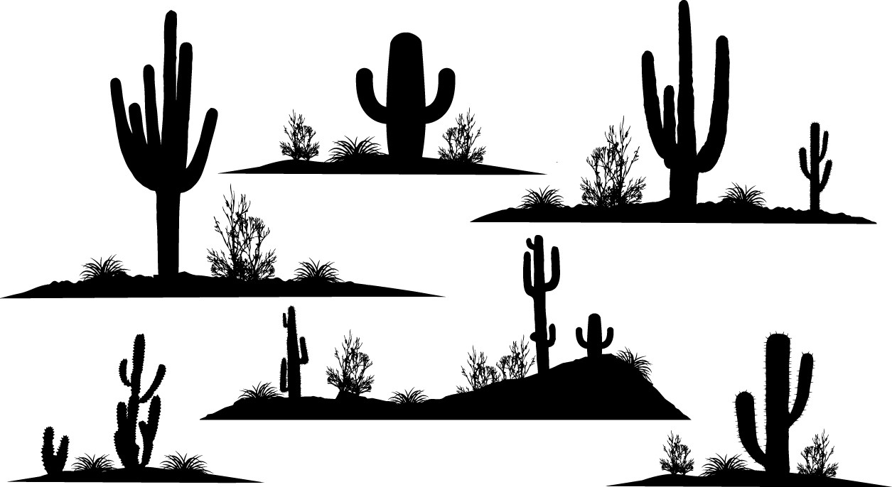 Cactus silhouettes png