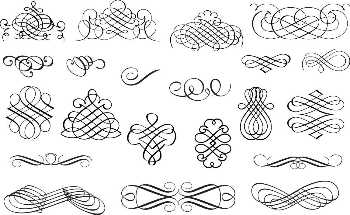 Calligraphic ornaments png