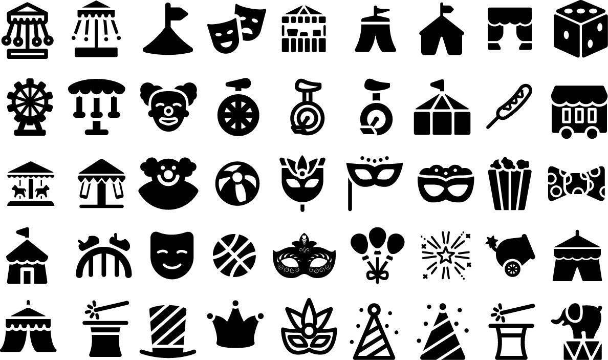 Circus festival vector icons png