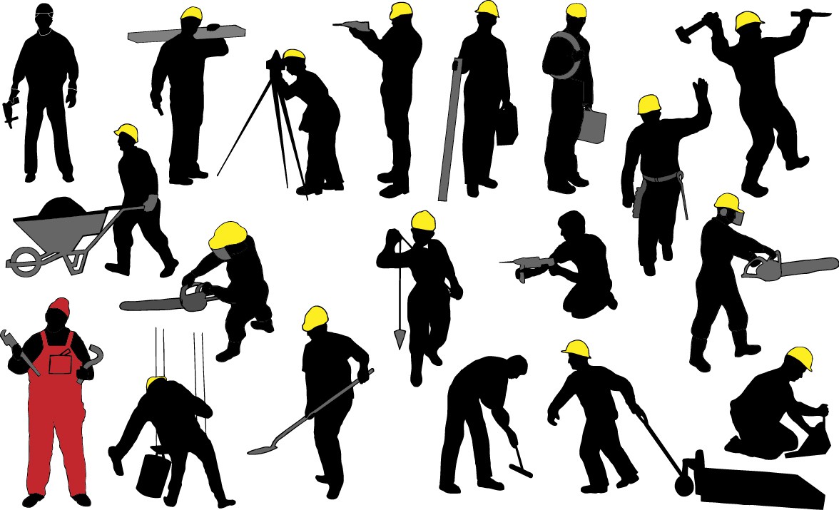 Construction worker silhouettes png