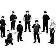 Cops policeman silhouettes