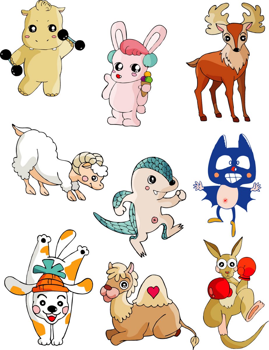 Cute cartoon animal series png