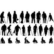 Disabled people silhouettes