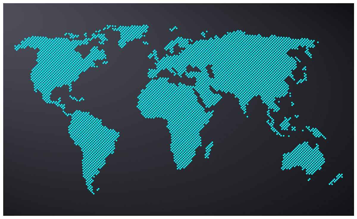 Dotted map world png