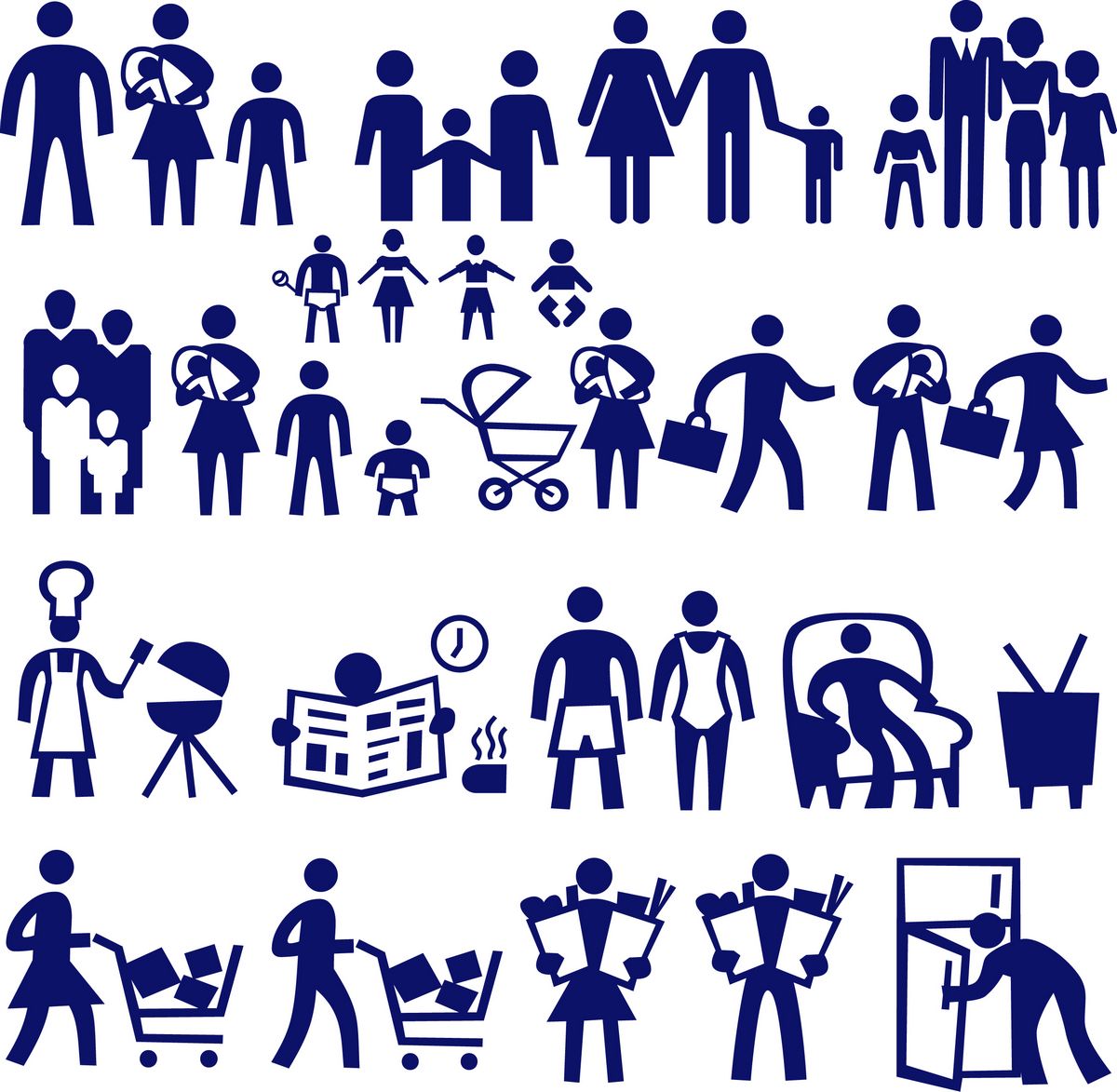 Family characters silhouette png