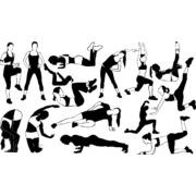 Fitness girl silhouettes