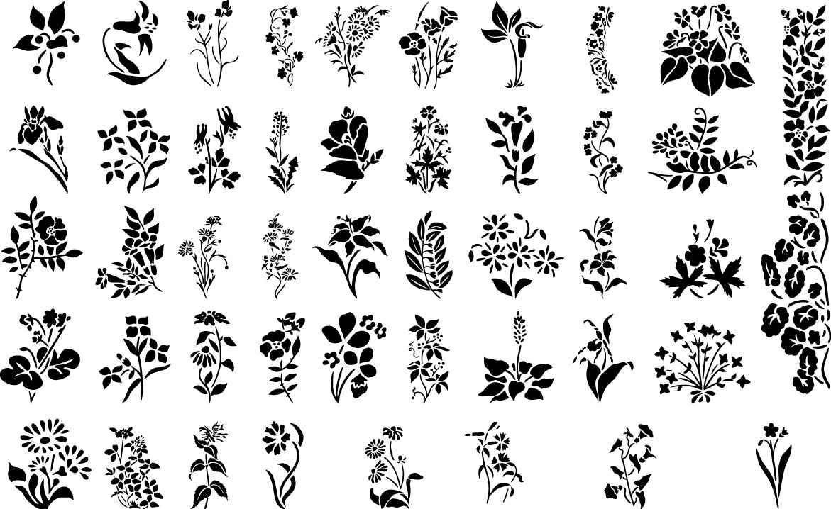 Flowers silhouette png