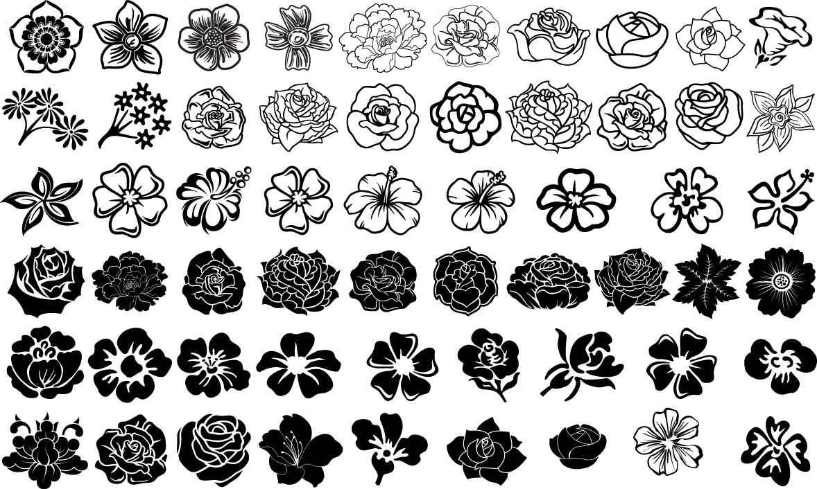 Flowers silhouette png