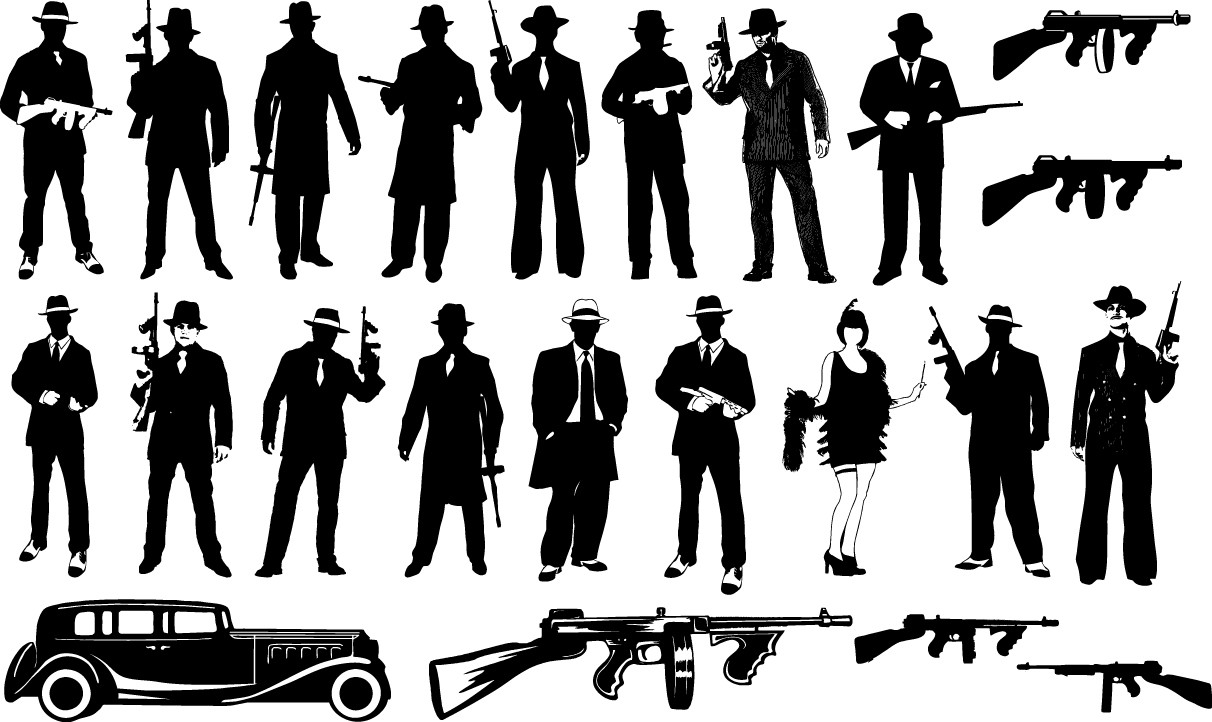 Gangster silhouettes png