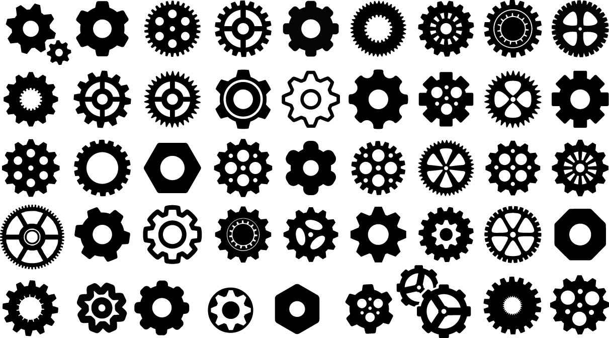 Gears silhouettes png