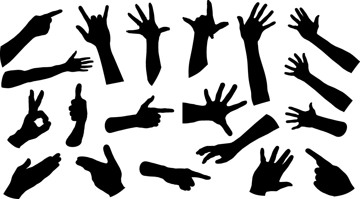 Hands silhouettes png