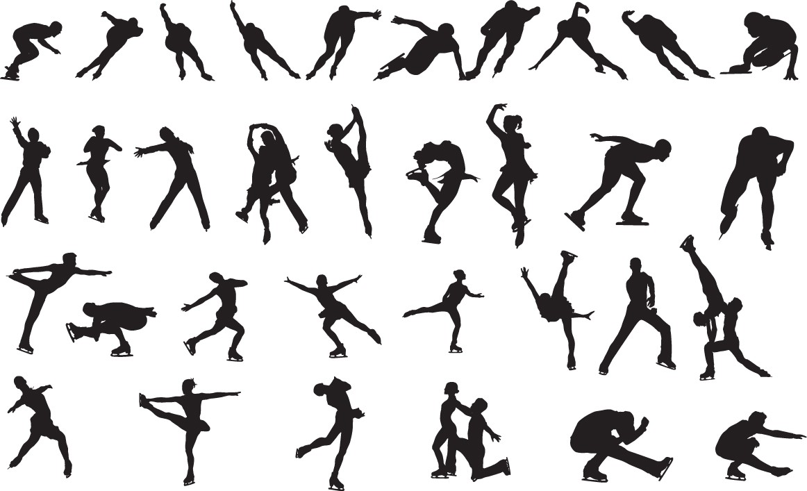 Ice skating silhouette png