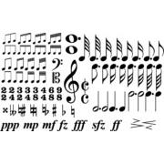 music symbols silhouettes