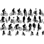 people on biker silhouette