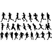 people running silhouette