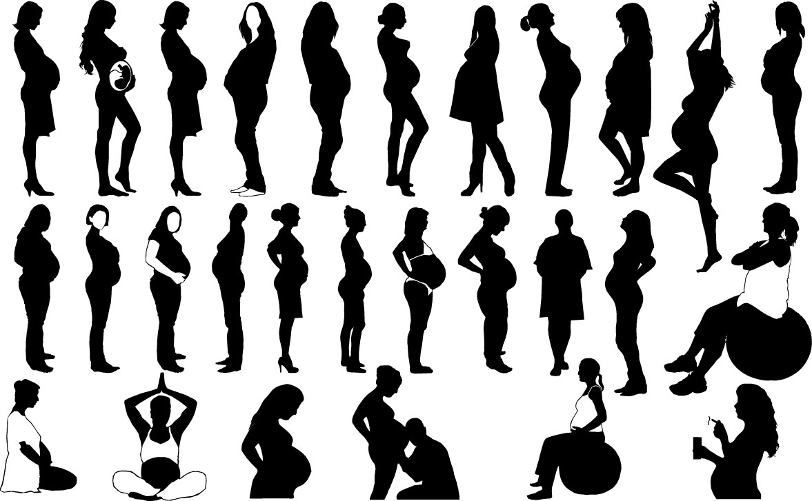 Download Pregnant silhouette Download Vector