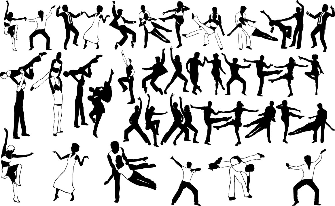 Rock and roll dancing silhouette png