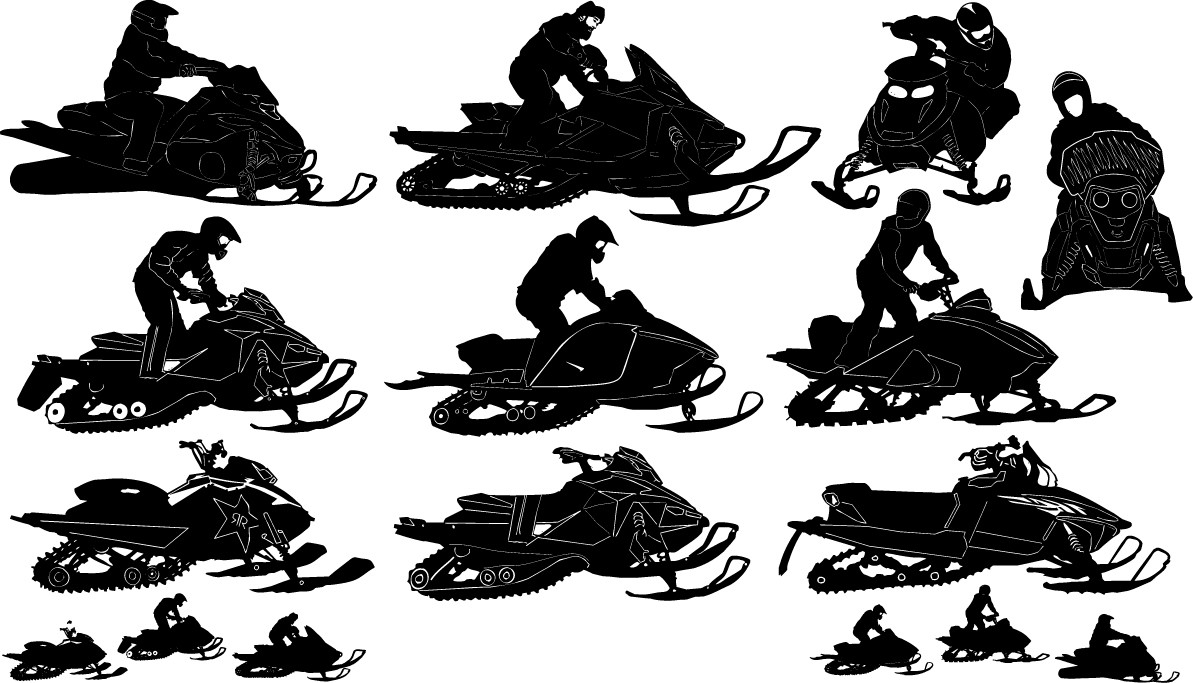 Snowmobile silhouettes png