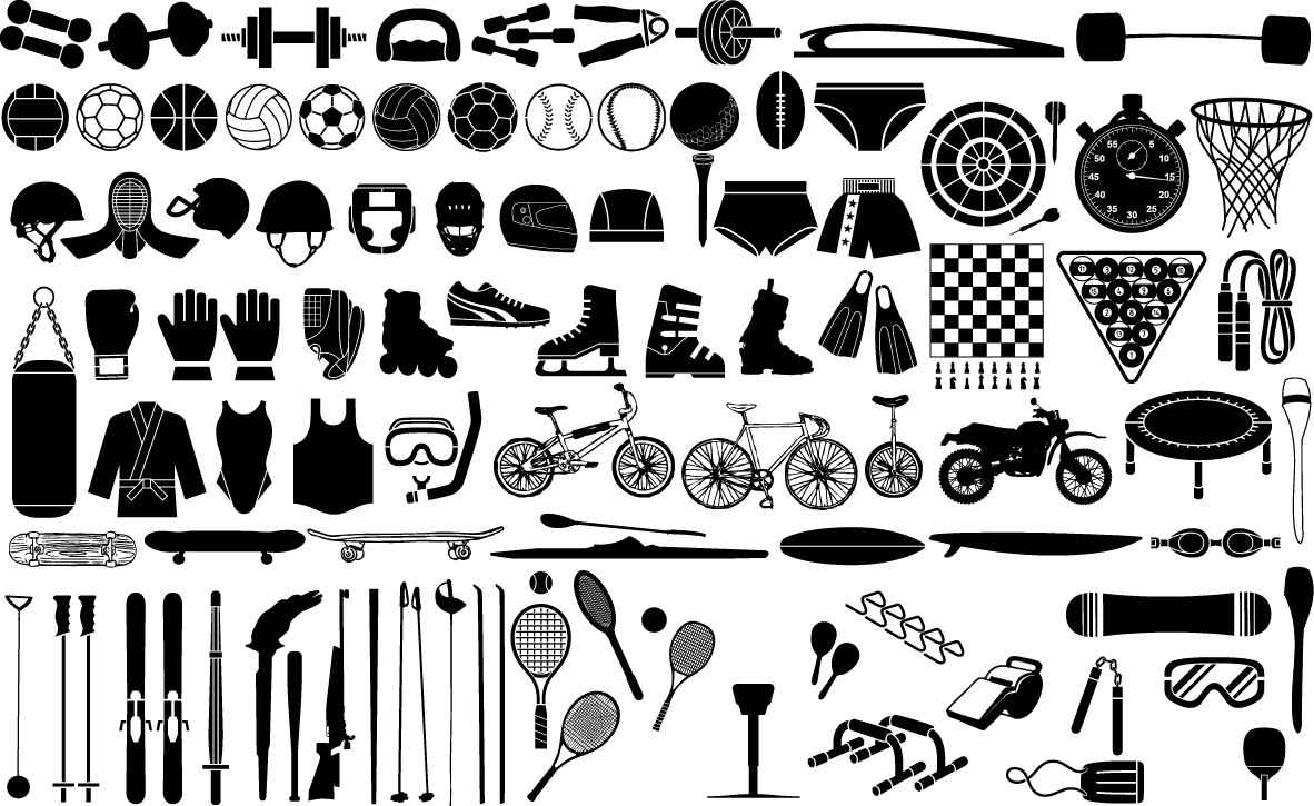Sport equipment silhouette png