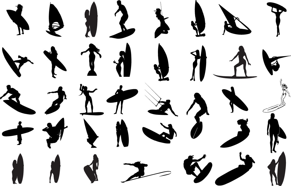 Surfers silhouette png