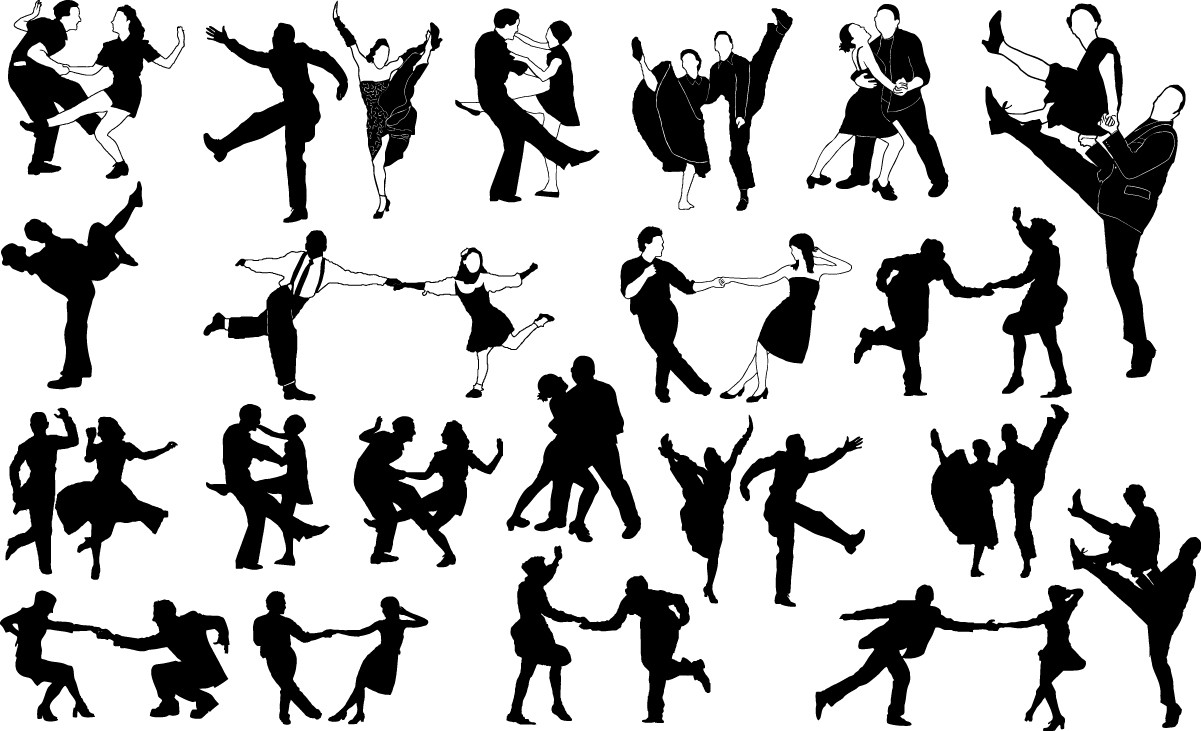 Swing dancers silhouettes png