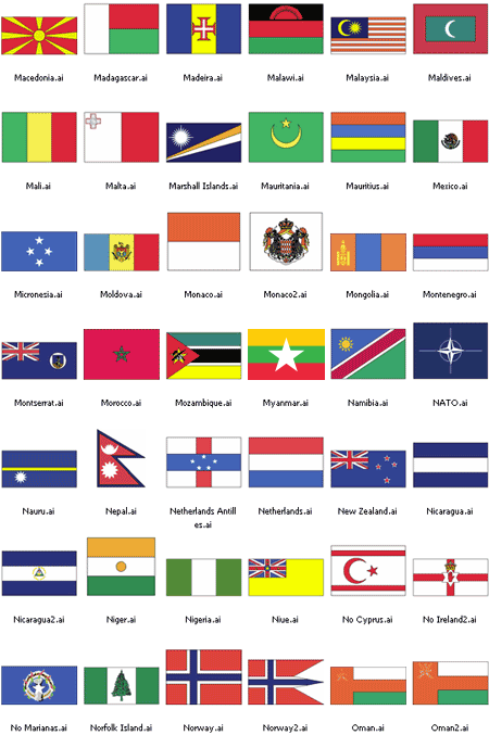 World Flags Set   AI Format png